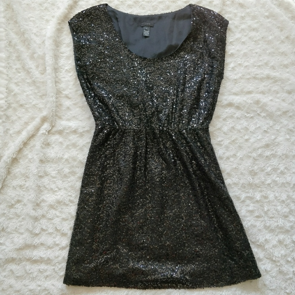 J. Crew Sequin black dress