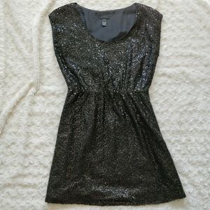J. Crew Sequin black dress