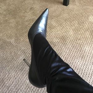 BCBGIRLS black silver high heel boot BCBGIRLS black silver high heel boot