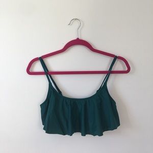 NEVER WORN!! Ruffled green bathing suit top