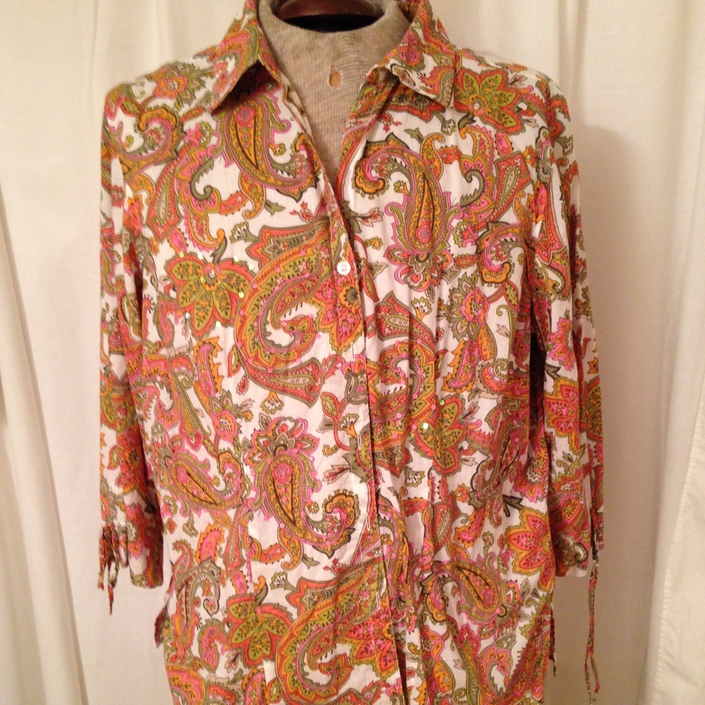 Cappagallo Button Down Shirt Multi Colors Size XL