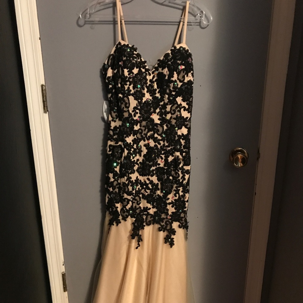 Black & Tan Prom Dress