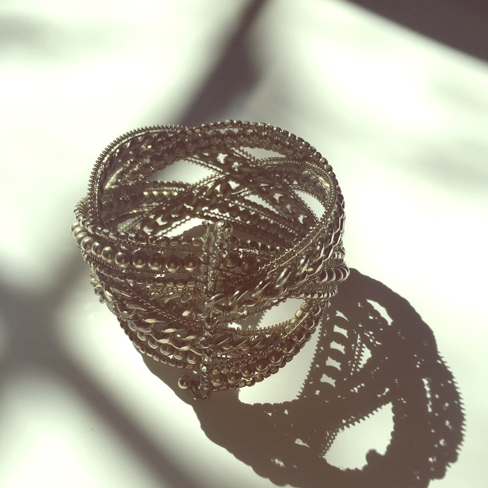 Silver tone cuff bracelet