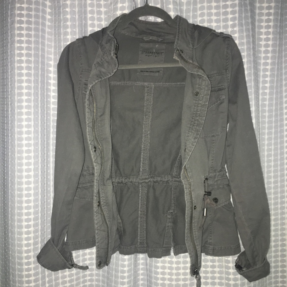 Aeropostale Army Jacket with pockets and zippers