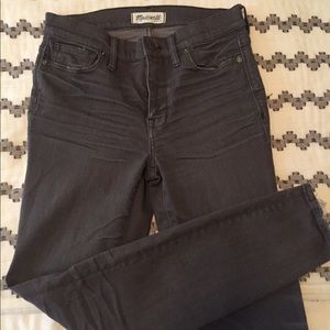 Madewell grey wash 8" high waisted skinny jeans