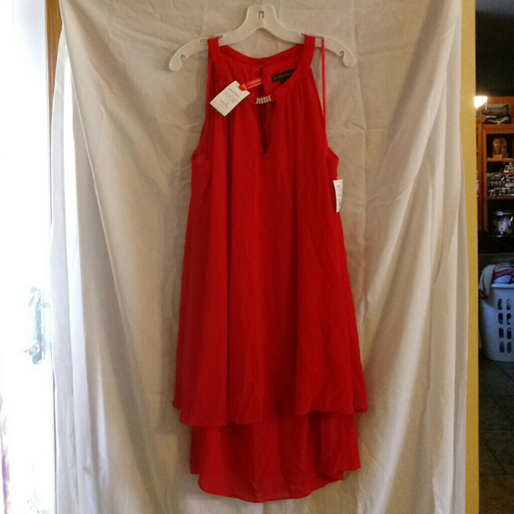 Davids Bridal Red Chiffon dress