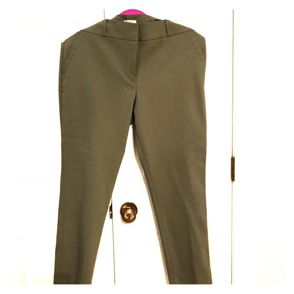 Army green ankle pants