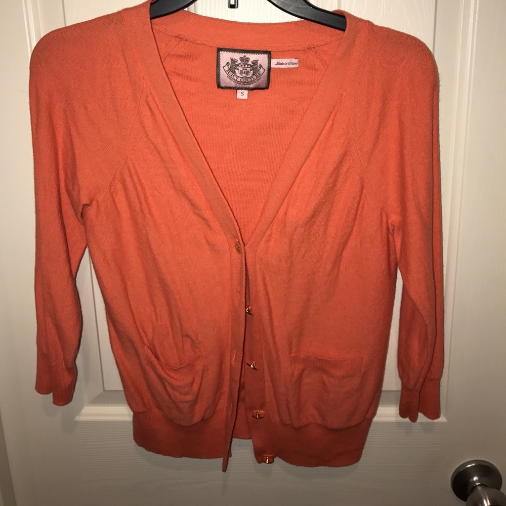 JUICY COUTURE orange button up cardigan