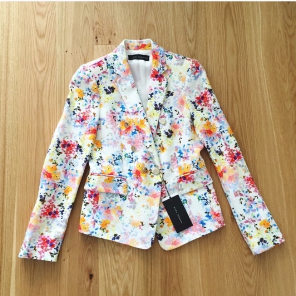 SOLD💐ZARA WATERCOLOR JACKET SIZE S💐