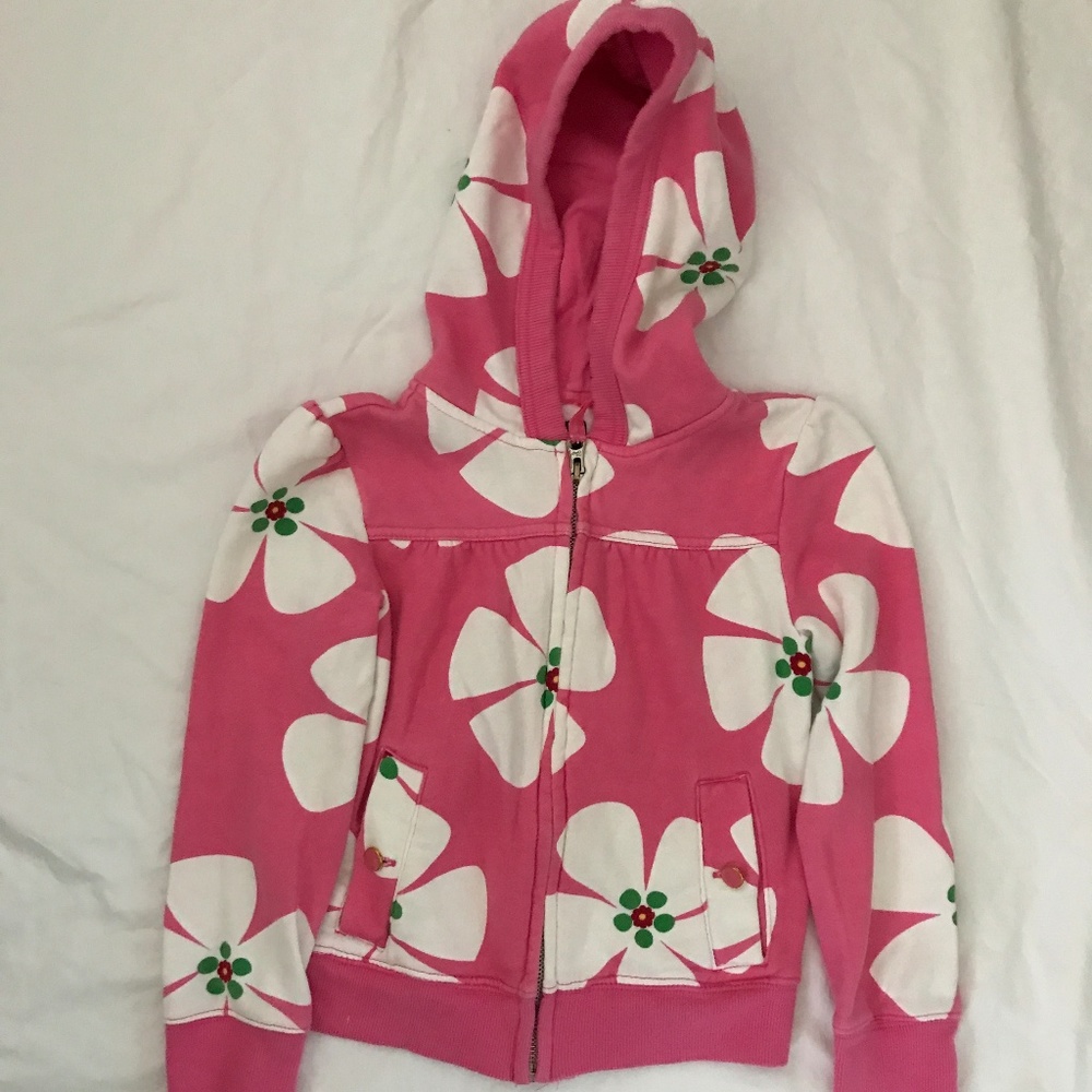 Gap "Nautical" big flower girly zip hoodie S 6 7