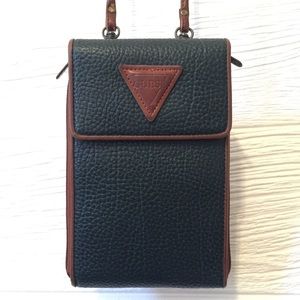 Vintage Guess Forest Green Crossbody Wallet Purse