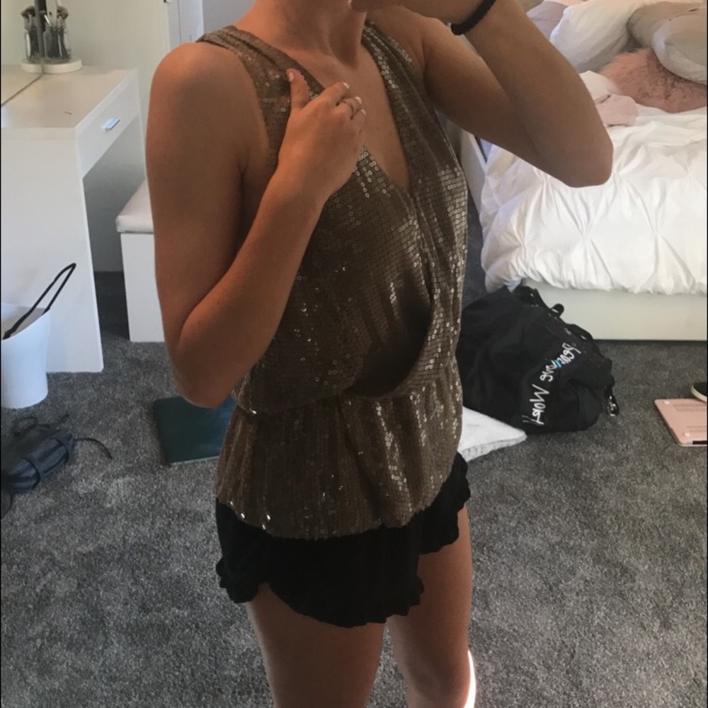 shimmery out to dinner shirt