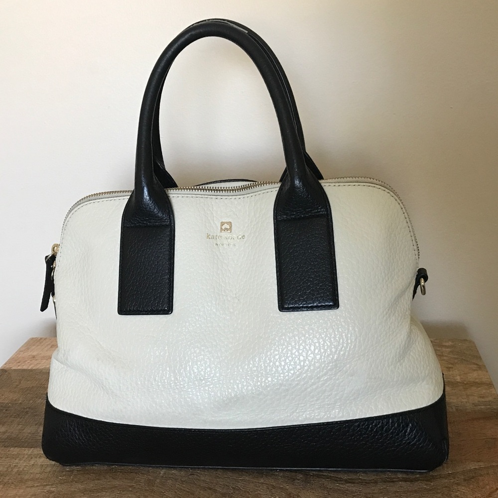 Kate Spade bi-color (black and ivory) satchel