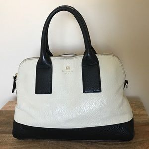 Kate Spade bi-color (black and ivory) satchel