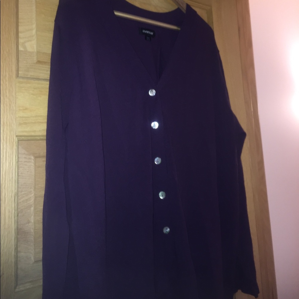 22/24 plus deep purple cardigan