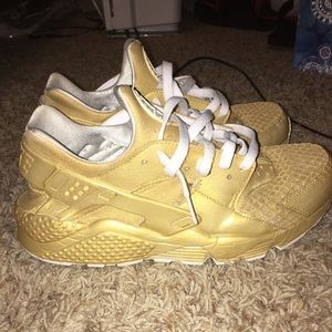 Gold Nike Huaraches