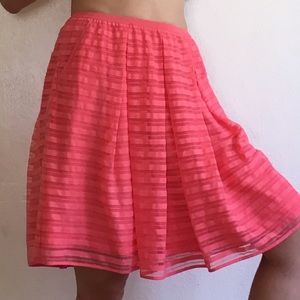 Coral A-frame kneelength skirt from Anthropology