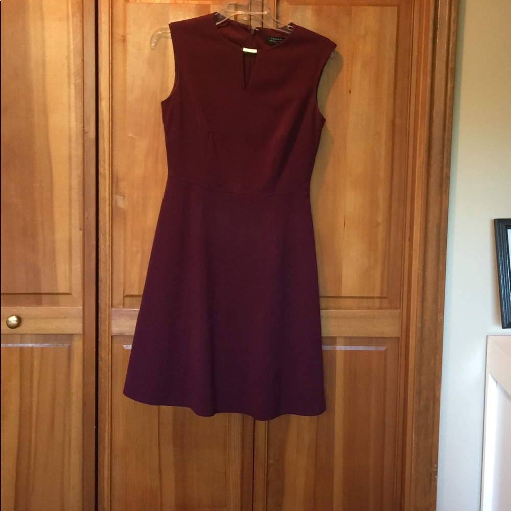 Tahari 2P  Rich Plumb color fit & flare dress