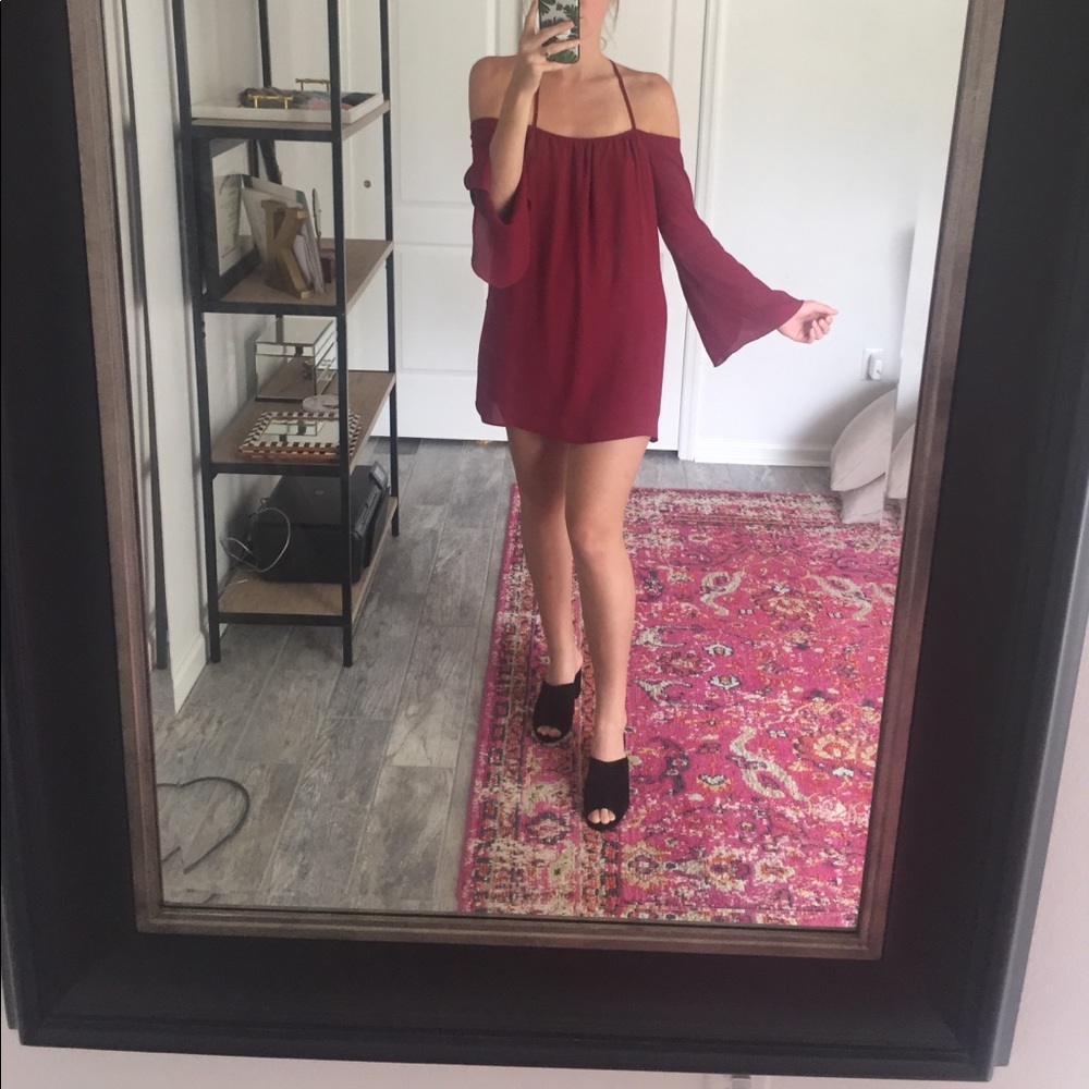 Open Back Maroon Tobi Dress