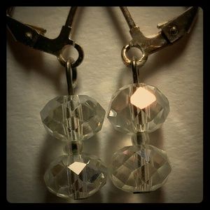 #0092 Two Bead Crystal Drop Earrings
