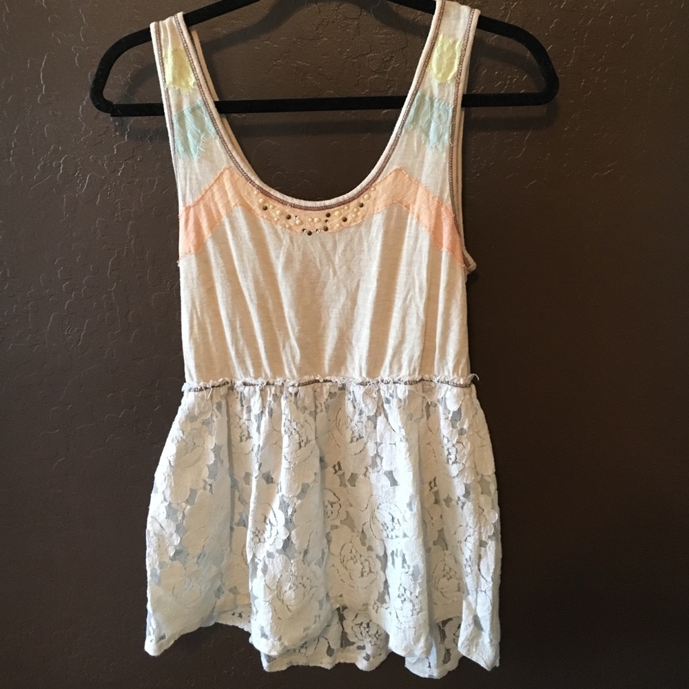 Jolt lace tank top