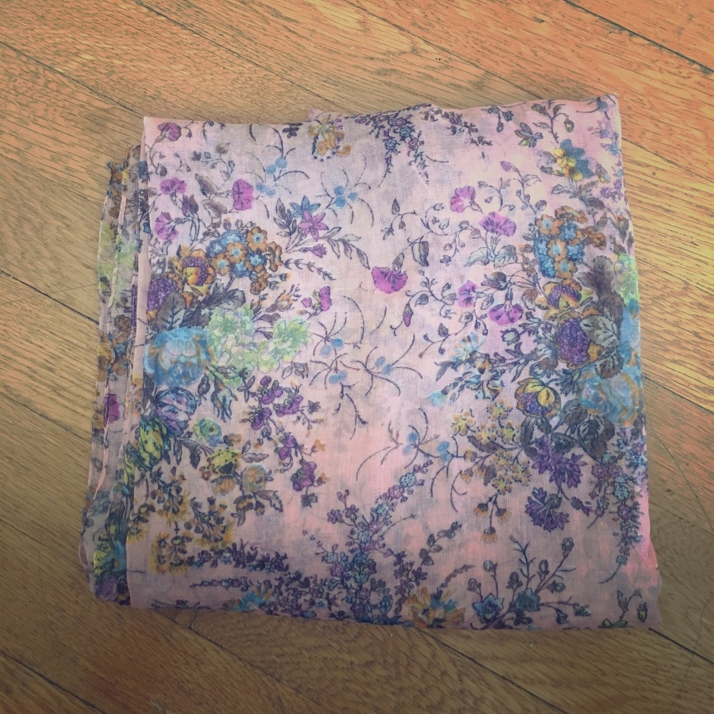 Pink Floral Scarf