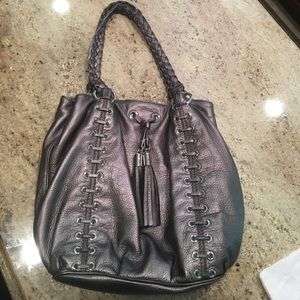 Metallic pewter Michael Kors Hobo Purse