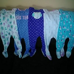 Carter's fleece footed sleep & play LOT