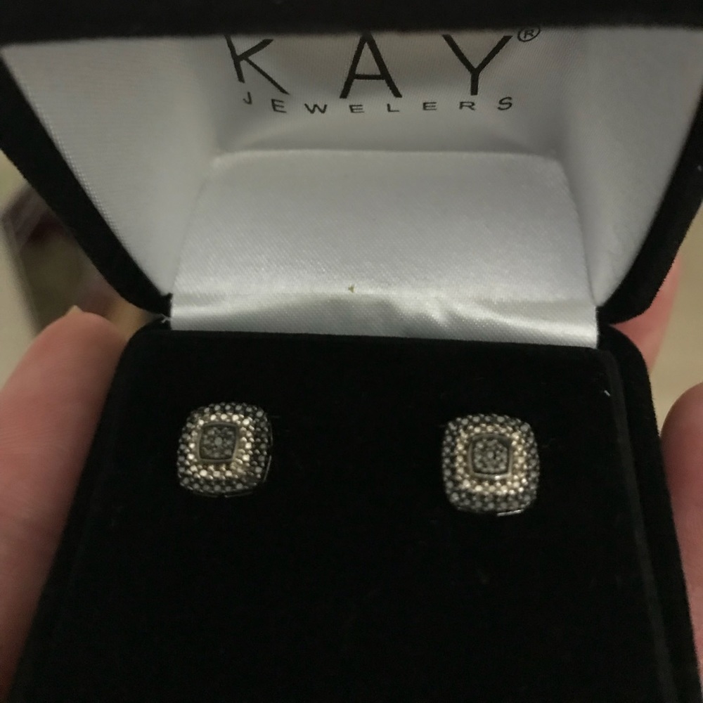 Black Diamond Sterling Silver Earrings