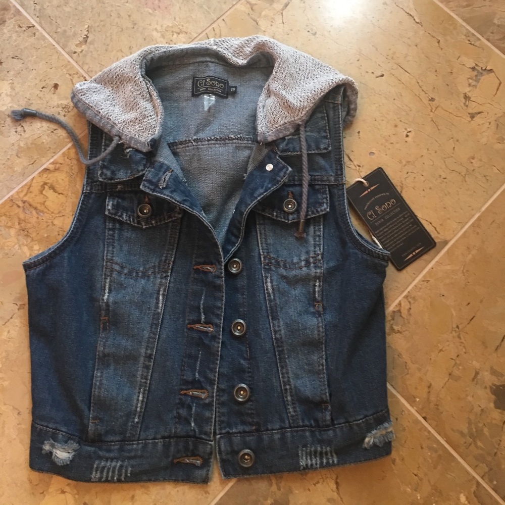 🍁😍🔥GREAT DENIM VEST WITH HOOD👍🍂💥