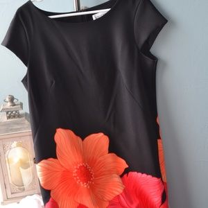 Black Floral Print Dress