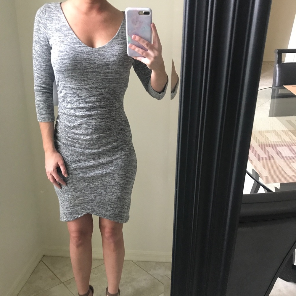 Luxe grey ruched dress