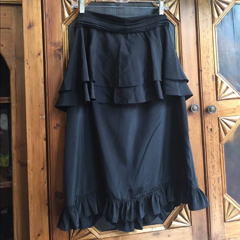 Black strapless silky ruffle dress new/never worn