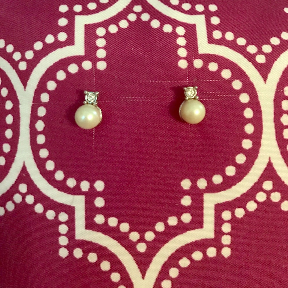 Pearl diamond earrings
