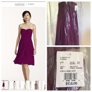 David's Bridal Sweetheart Chiffon Dress