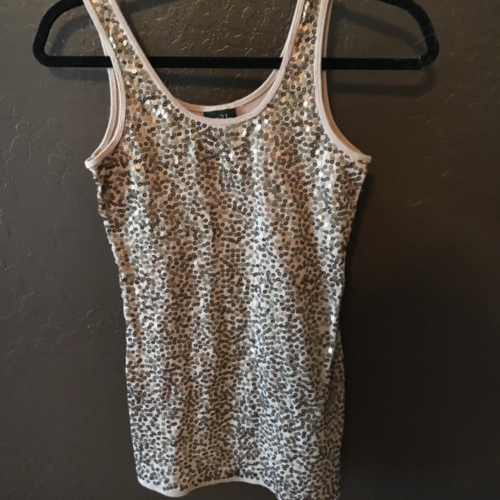 Glitter sequence tank top