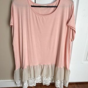Pretty in pink lace women's blouse size 1X