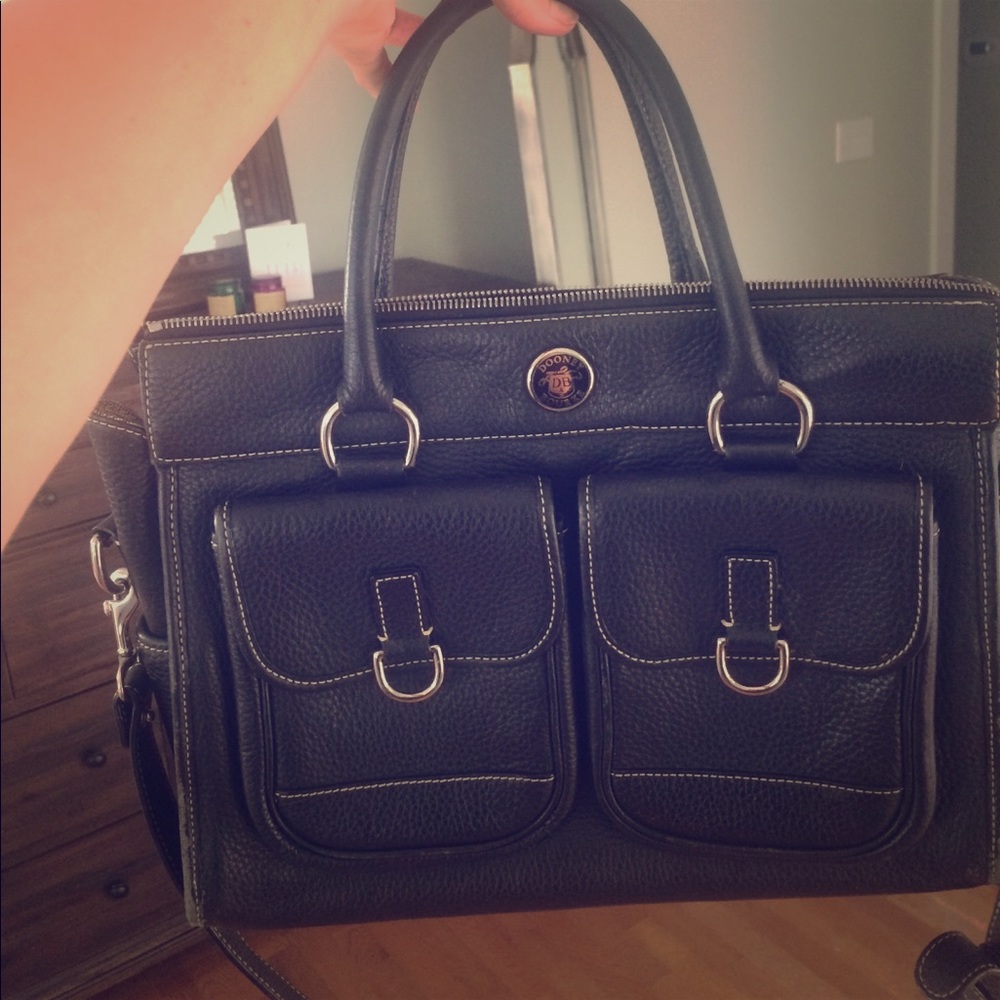 Vintage Dooney & Bourke Black Leather Satchel