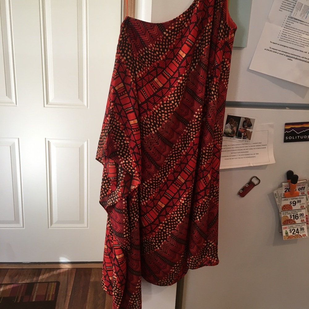 Vince Camuto One Shoulder Tribal Print Dress