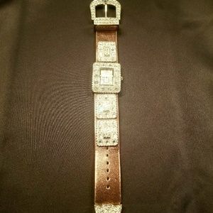 Gorgeous chocolate and silver crystal watch