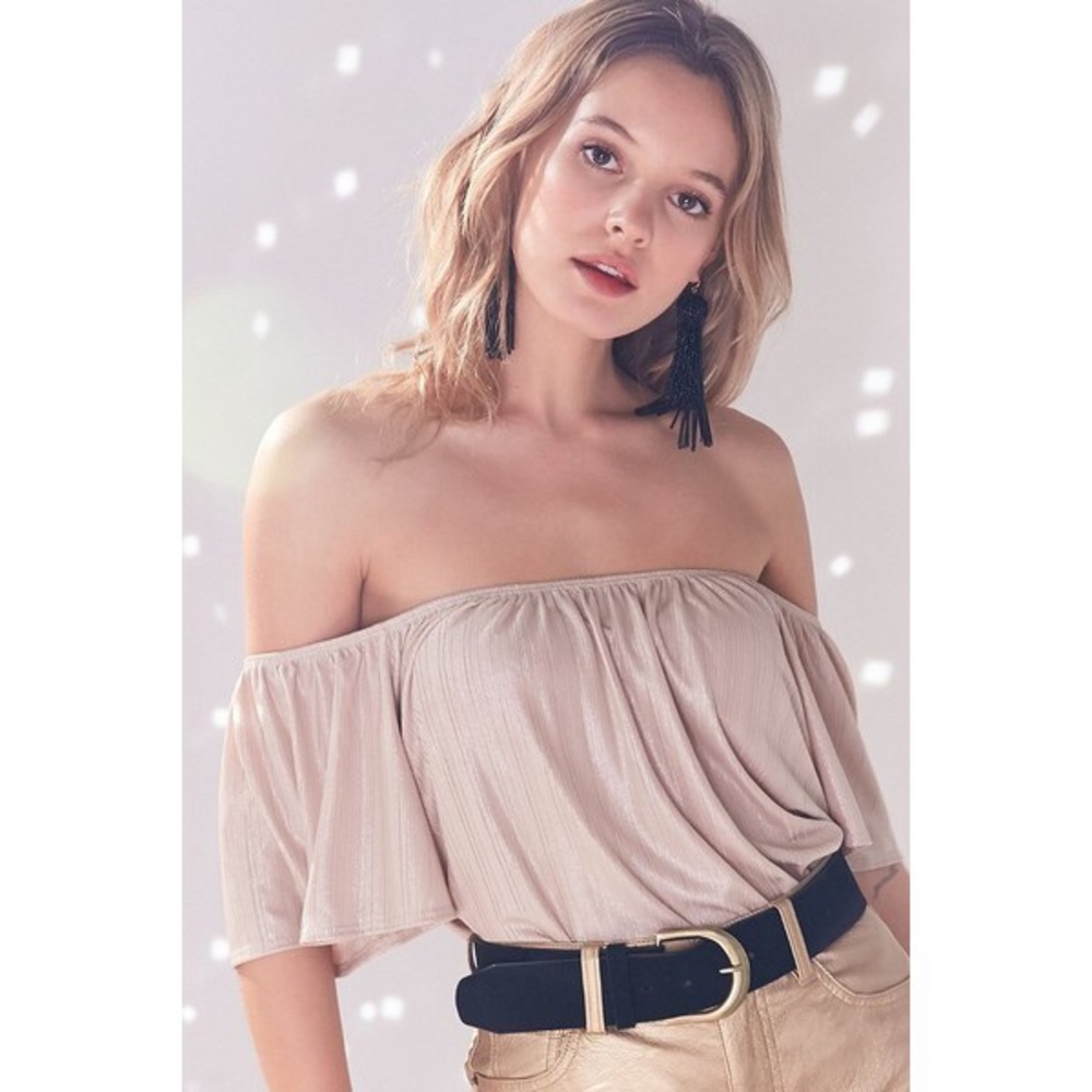 Ecote Off The Shoulder Shimmer Top - UO