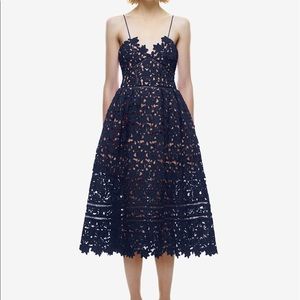 Self Portrait Azaelea Dress - Navy - Authentic!