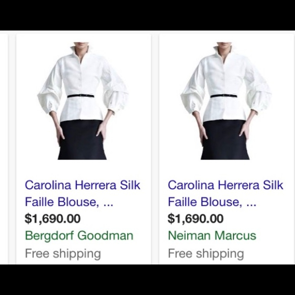 SOLD HP🎉 EUC Carolina Herrera Silk Faille Blouse - Picture 6 of 6