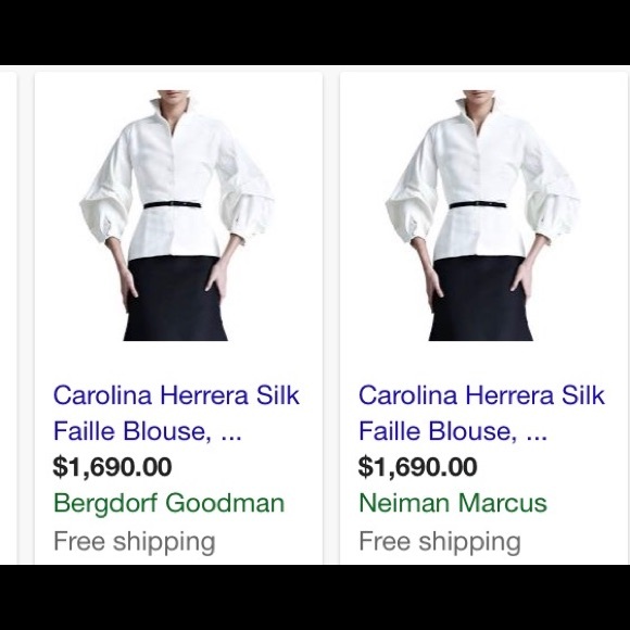 SOLD HP🎉 EUC Carolina Herrera Silk Faille Blouse - Picture 6 of 6