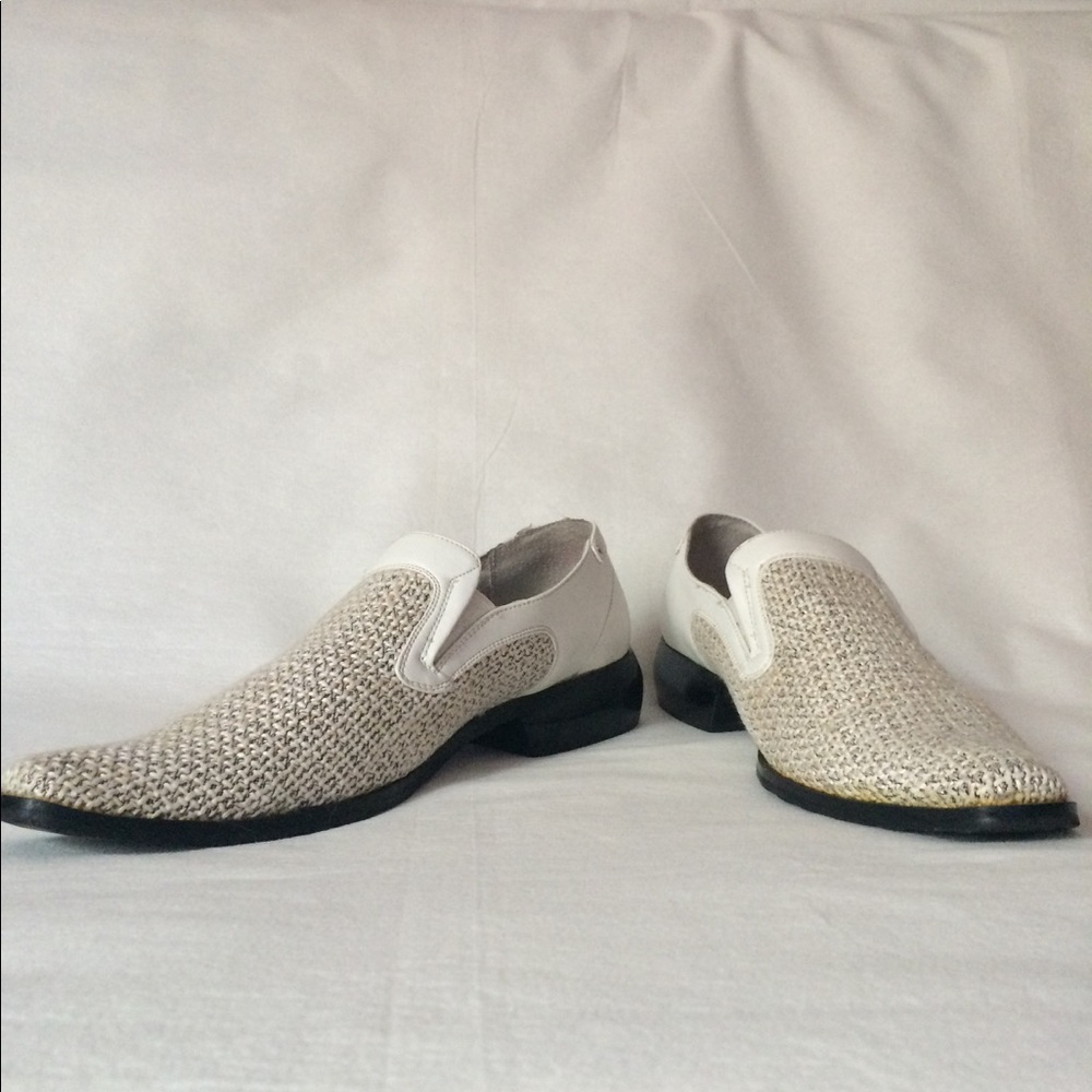 White and beige mens shoes