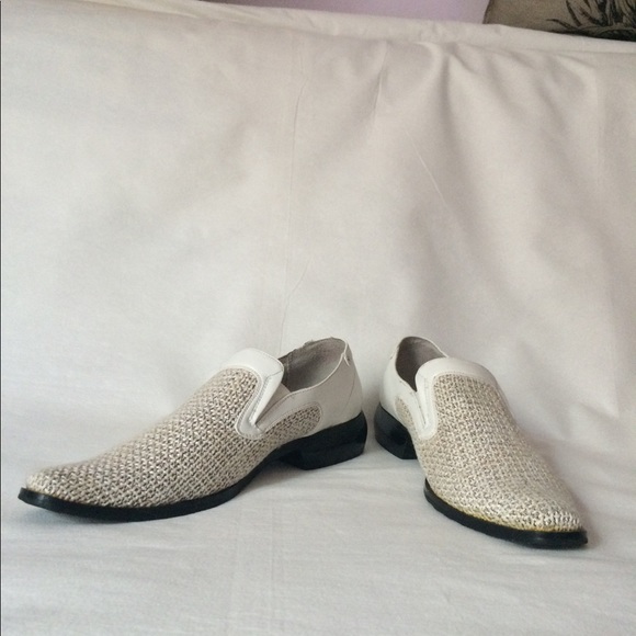 White and beige mens shoes