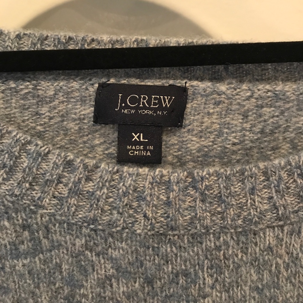 J Crew Men's Blue-Grey Sweater XL