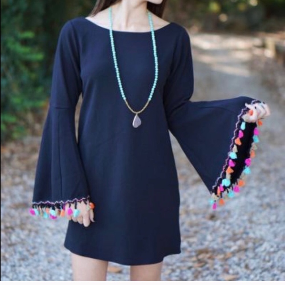 Judith March long sleeves tassel dress