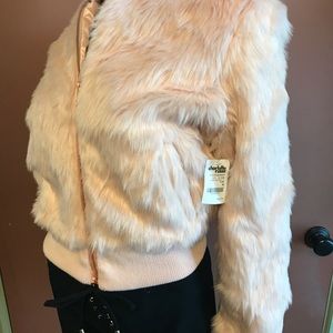 Faux fur bomber jacket