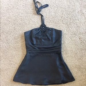 White House Black Market silk halter blouse